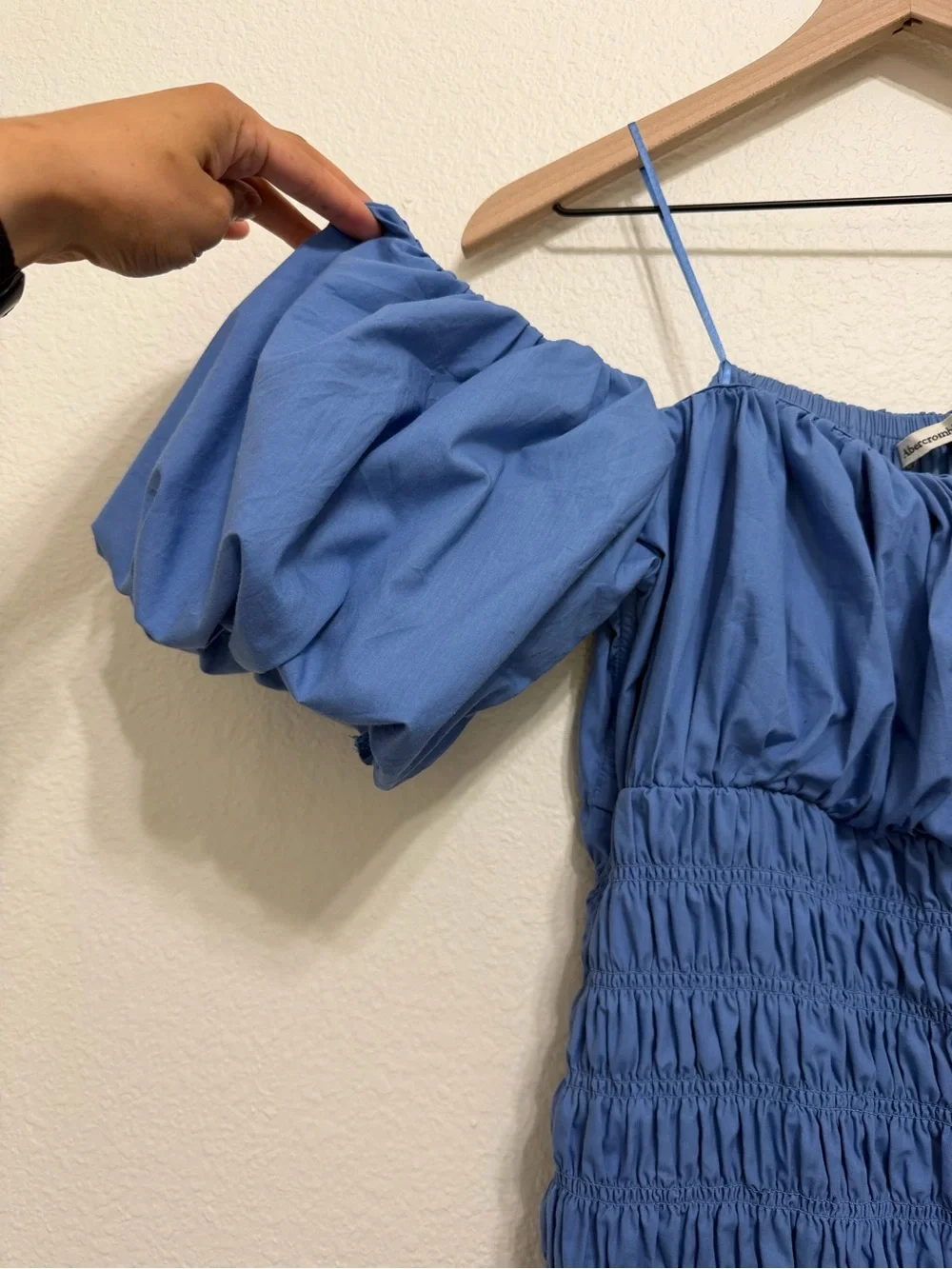 Abercrombie & Fitch Smocked Drop Waist Puff Sleeve Maxi Dress XL